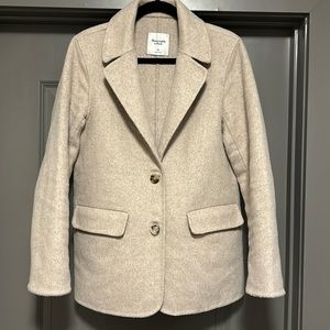 Abercrombie and Fitch Women’s Double-Cloth Wool-Blend Blazer Coat